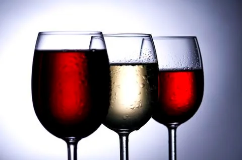 Wine glasses in backlight