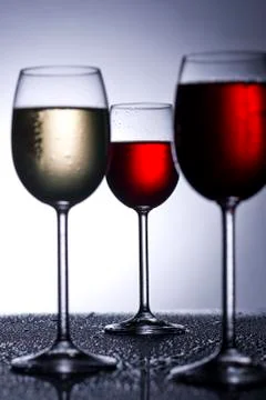 Wine glasses in backlight Stock Photos