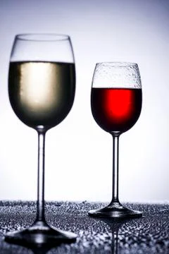 Wine glasses in backlight Foto stock