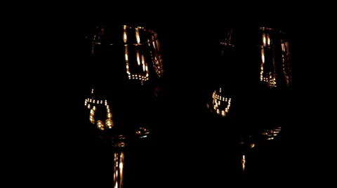 Wine glasses on a black background Stock Footage 35303546