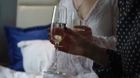 Wine glasses in hand Stock Footage 159896700