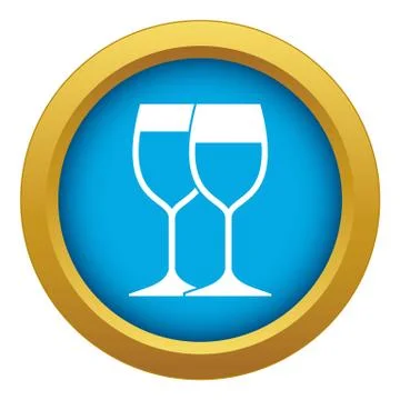 Wine glasses icon blue vector isolated Illustrazione stock