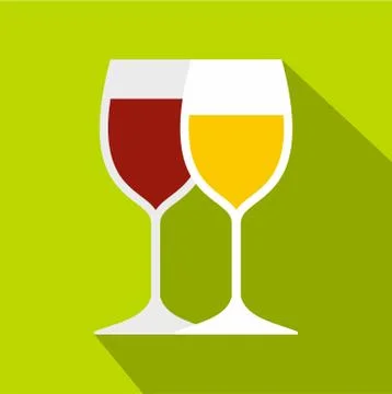 Wine glasses icon, flat style Stock-Illustration