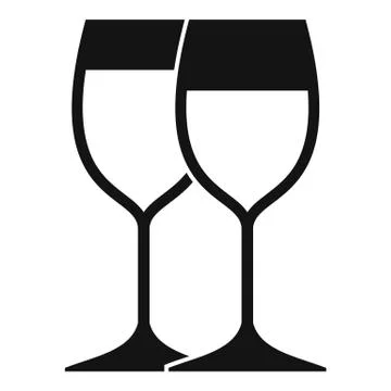 Wine glasses icon, simple style Stock Illustration