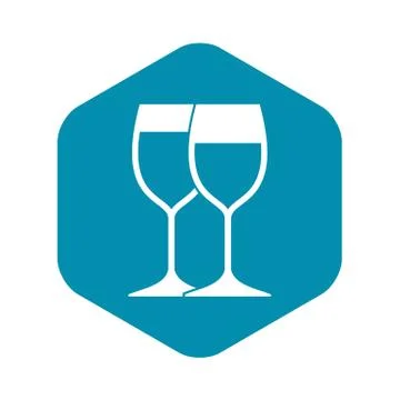 Wine glasses icon, simple style Stock-Illustration