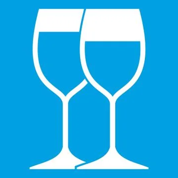Wine glasses icon white Illustrazione stock
