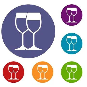 Wine glasses icons set Stock Illustration