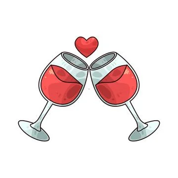 Wine glasses illustration Ilustração Stock