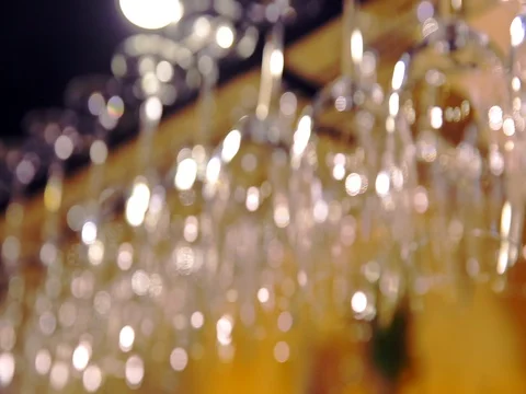 Wine glasses over the bar Video stock 85234083