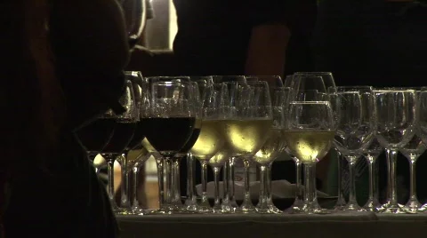 Wine glasses at party Stock Footage 267533
