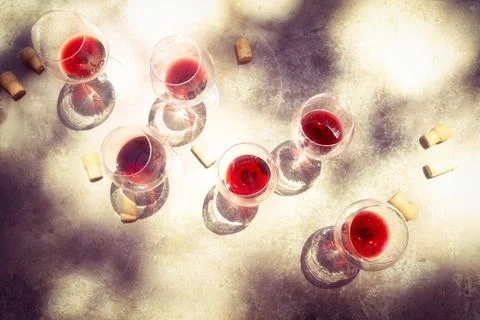 Wine in glasses Stock Photos