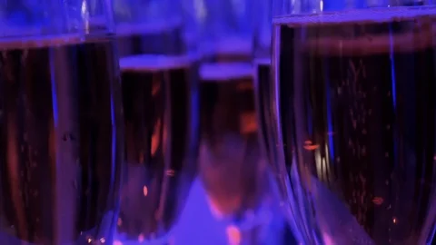 Wine glasses with red drink. Stock Footage 115194145