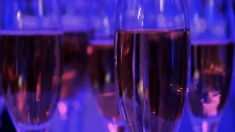 Wine glasses with red drink. Stock Footage 115194150