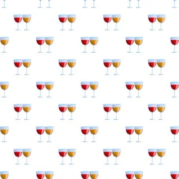 Wine glasses seamless pattern creating a beverage background Stock Illustration