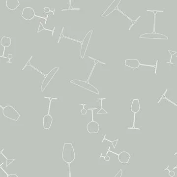 Wine glasses seamless pattern. Vector creative colorful texture Stock Illustration