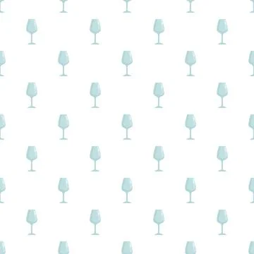 Wine glasses seamless pattern on white background Stock Illustration