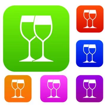 Wine glasses set collection Stock Illustration
