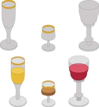 Wine glasses, simple 库存插图