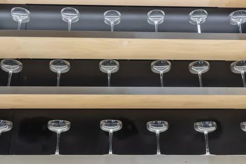 Wine glasses on the stand Stock Photos