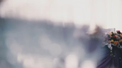 Wine glasses stand on the table Stock Footage 81543426