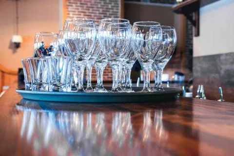 Wine glasses on the table Stock-Fotos
