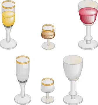 Wine-glasses with volume effect 库存插图
