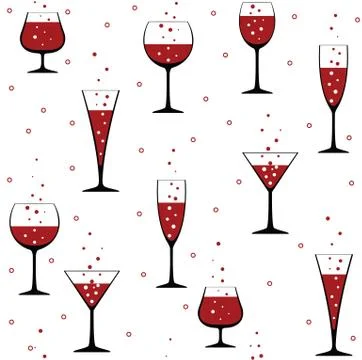 Wine glasses on white Stock Illustration