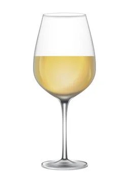 Wine glasses with white wine. Vector illustration of wine glasses Stock Illustration