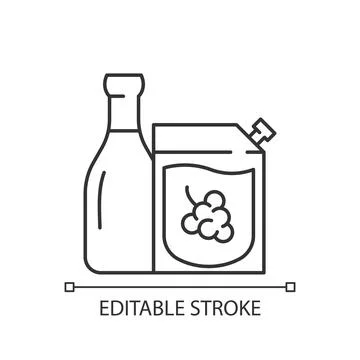 Wine to go linear icon Stock Illustration
