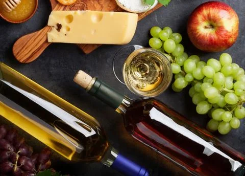 Wine, grape, cheese Stock Photos