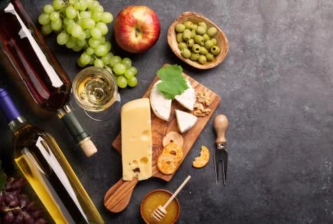 Wine, grape, cheese Stock Photos