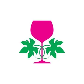 Wine with grape leaf Stock Illustration