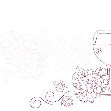 Wine with grape vector Stock Illustration