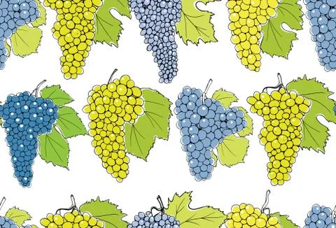 Wine grapes pattern Stock Illustration