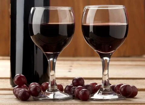 Wine with grapes Stock Photos