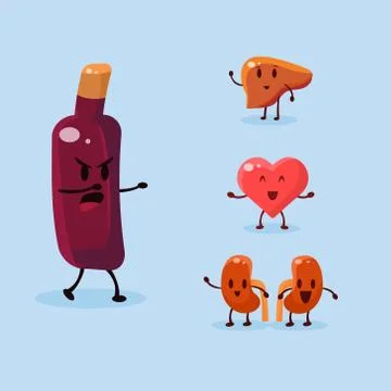 Wine Harm. Vector Illustration Set Stock Illustration