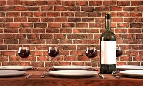 Wine has been served Stock Photos