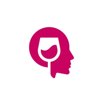 Wine Head Logo. Stock Illustration