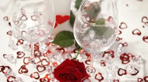 Wine at the holiday table. HD Stock Footage 10574385