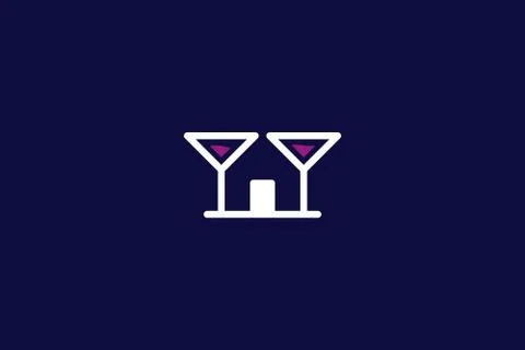 Wine homes logo, abstract wine home logo . clean logo design . awesome and cr Stock Illustration