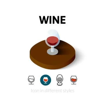 Wine icon in different style Stock Illustration