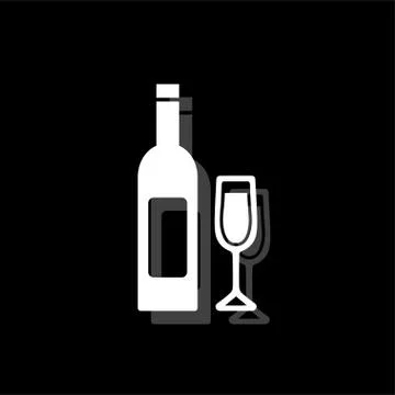Wine icon flat Stock Illustration