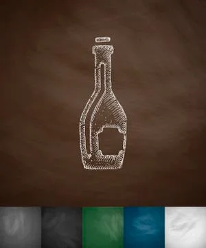 Wine icon. Hand drawn vector illustration 스톡 일러스트