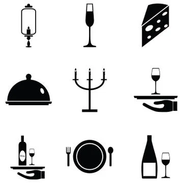 Wine icon set Stock Illustration