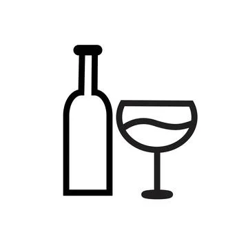 Wine Icon, Suitable for Beverage and Winery Themes Stock Illustration