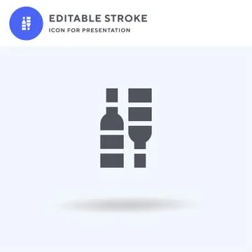 Wine icon vector, filled flat sign, solid pictogram isolated on white, logo Stock Illustration