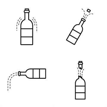 Wine Icon in Vector line style Stock Illustration