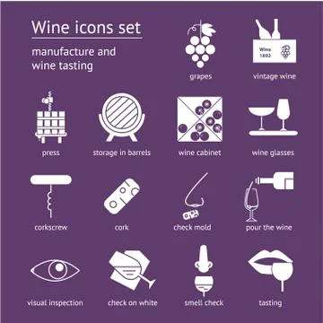 Wine icons collection Stock Illustration