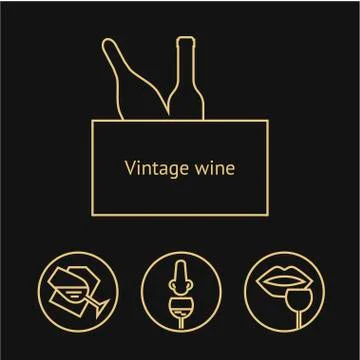 Wine icons collection Stock Illustration