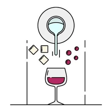 Wine illustrations items Stock Illustration